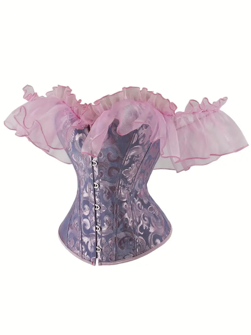 Purple Lace Sleeve corset Small