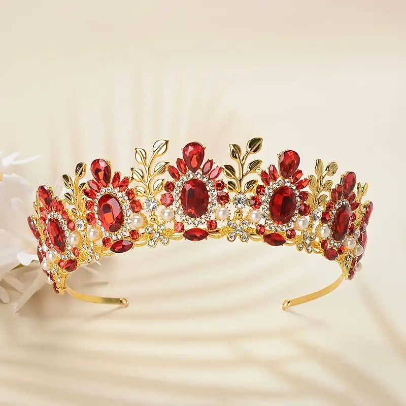 Red-Golden Round Tiara