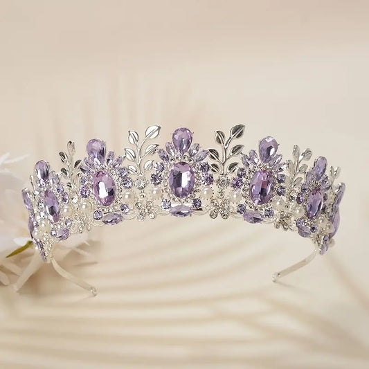 Purple-Silver Round Tiara