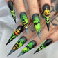 green halloween nails