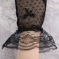 Lace Ribbon Gloves blck