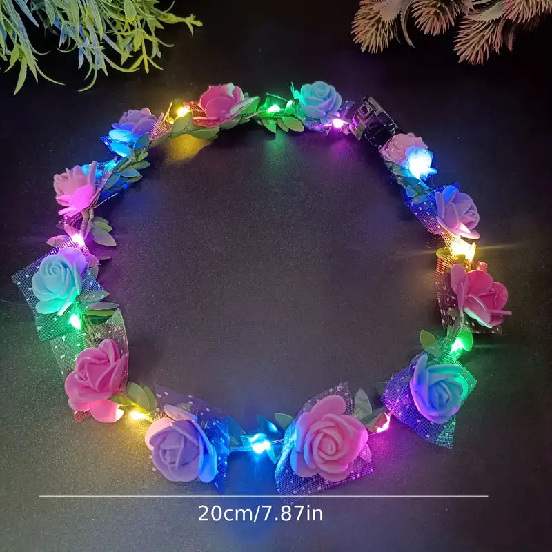 Lightup Pink And White Flower Crown