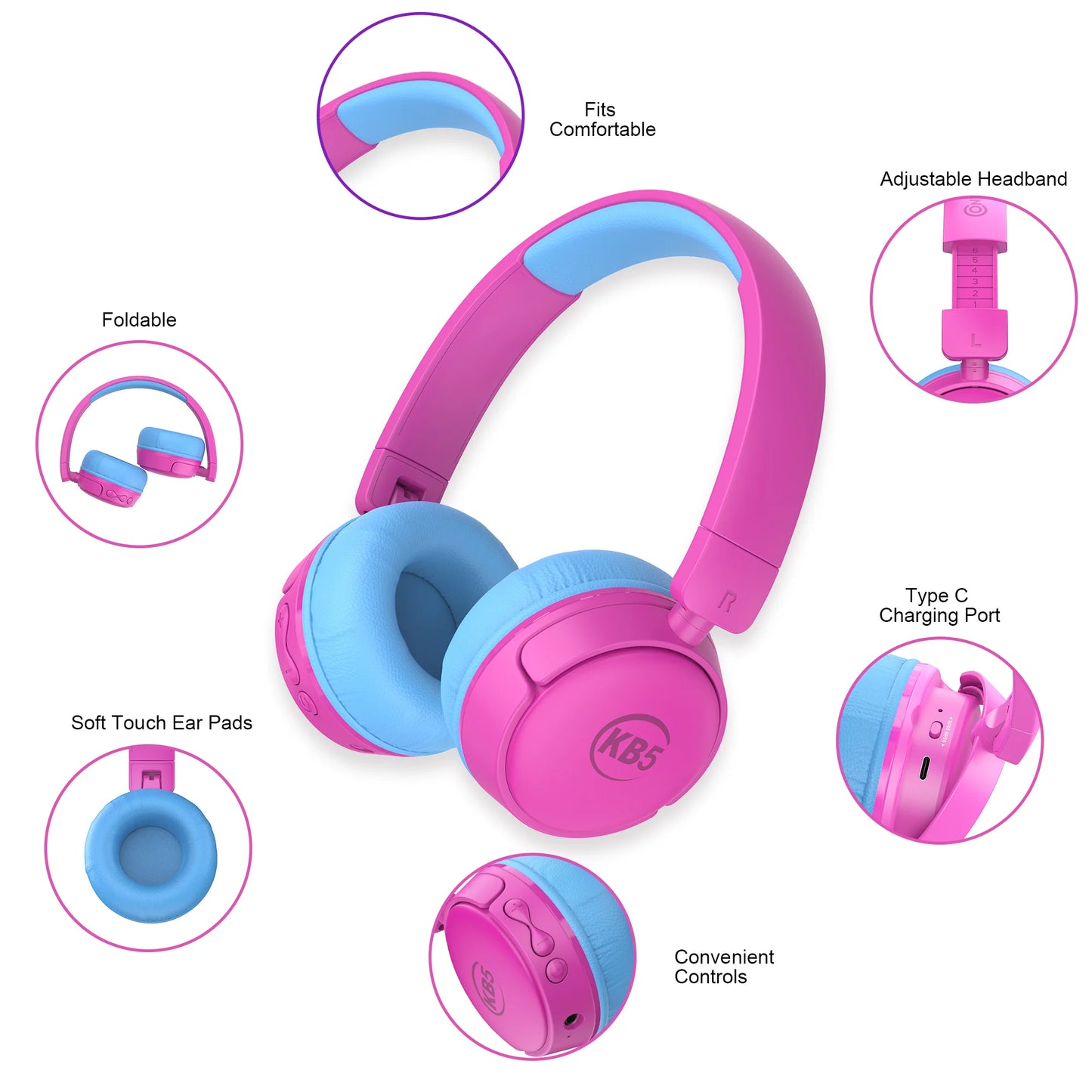 Contixo KB5 Kids Wireless Bluetooth Headphones