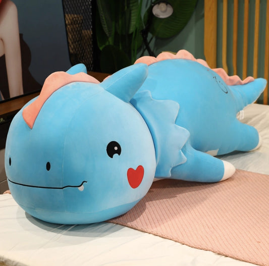 Giant Blue Lying Dinosaur Plush Toy