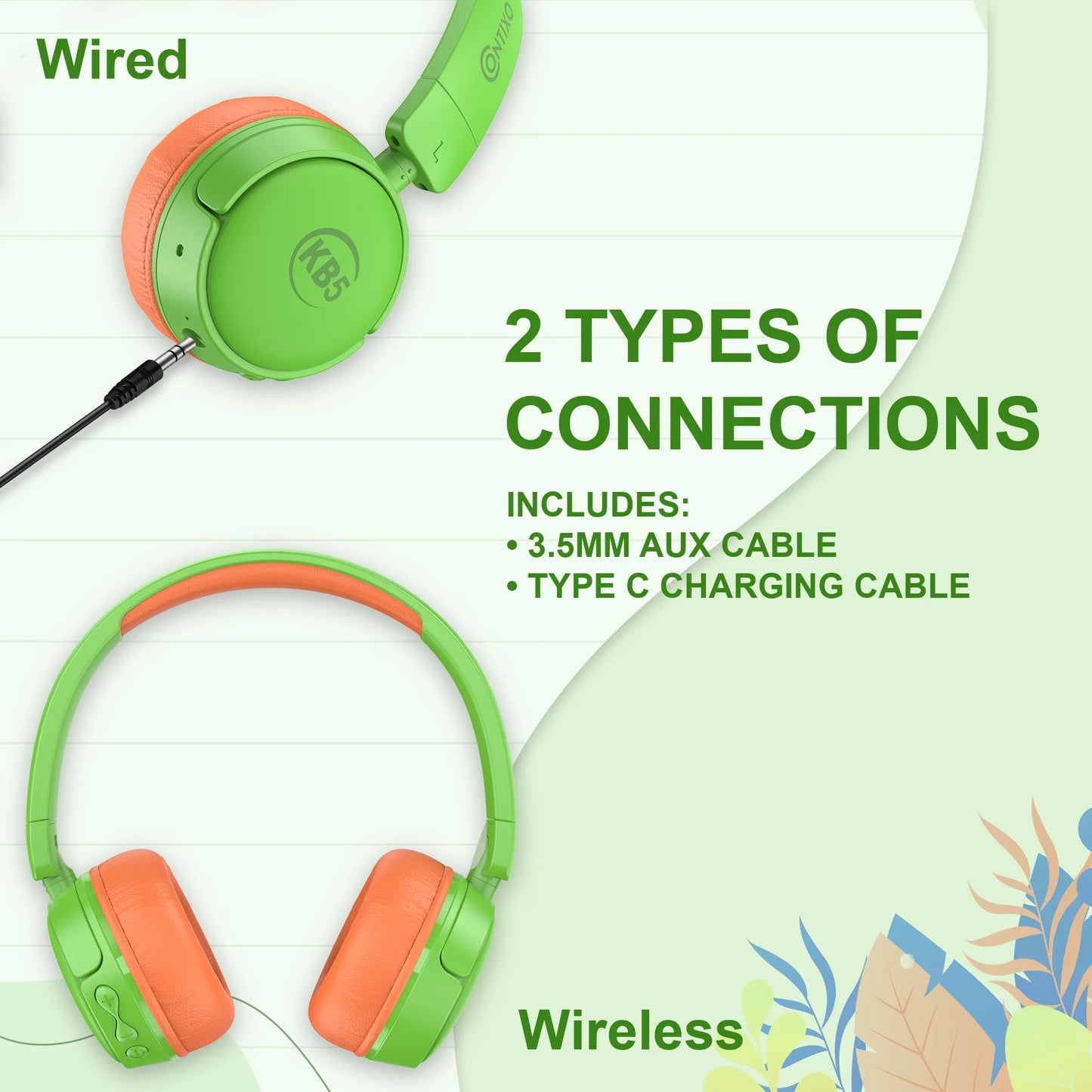 Contixo KB5 Kids Wireless Bluetooth Headphones