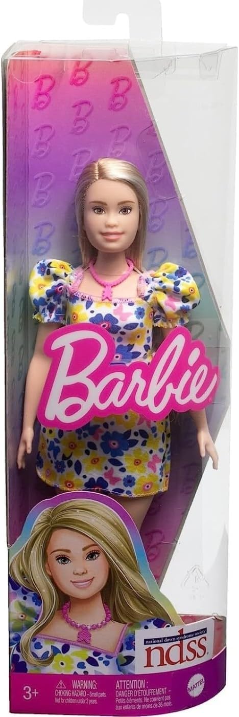 Barbie Fashionistas Doll #208, Doll with Down Syndrome Wearing Floral Dress, Created in Partnership with The National Down Syndrome Society