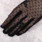 Lace Ribbon Gloves blck