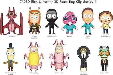 Rick & Morty Series 4 -3D Foam Bag Clip In Blind Bag/ Mystery Bag