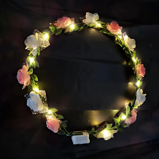 Lightup Pink And White Flower Crown