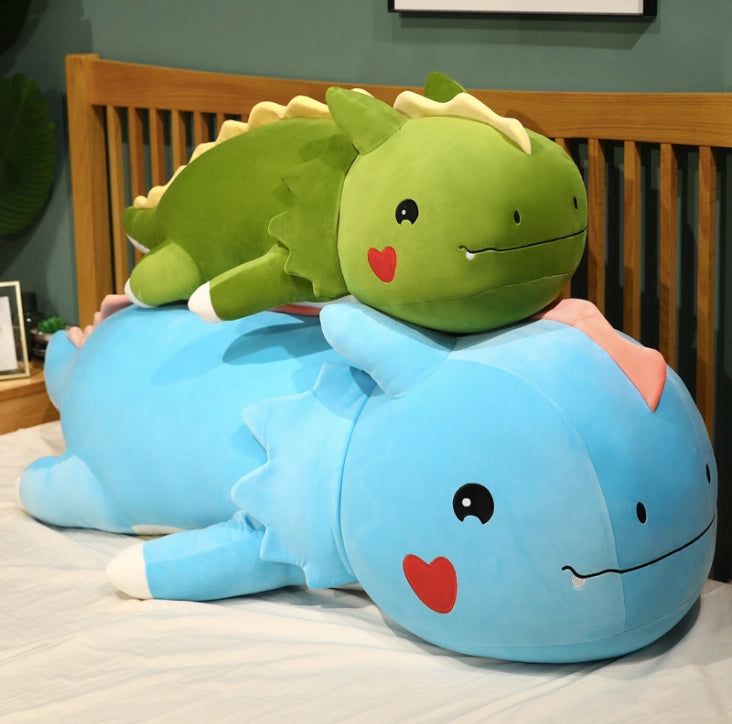 Giant Blue Lying Dinosaur Plush Toy