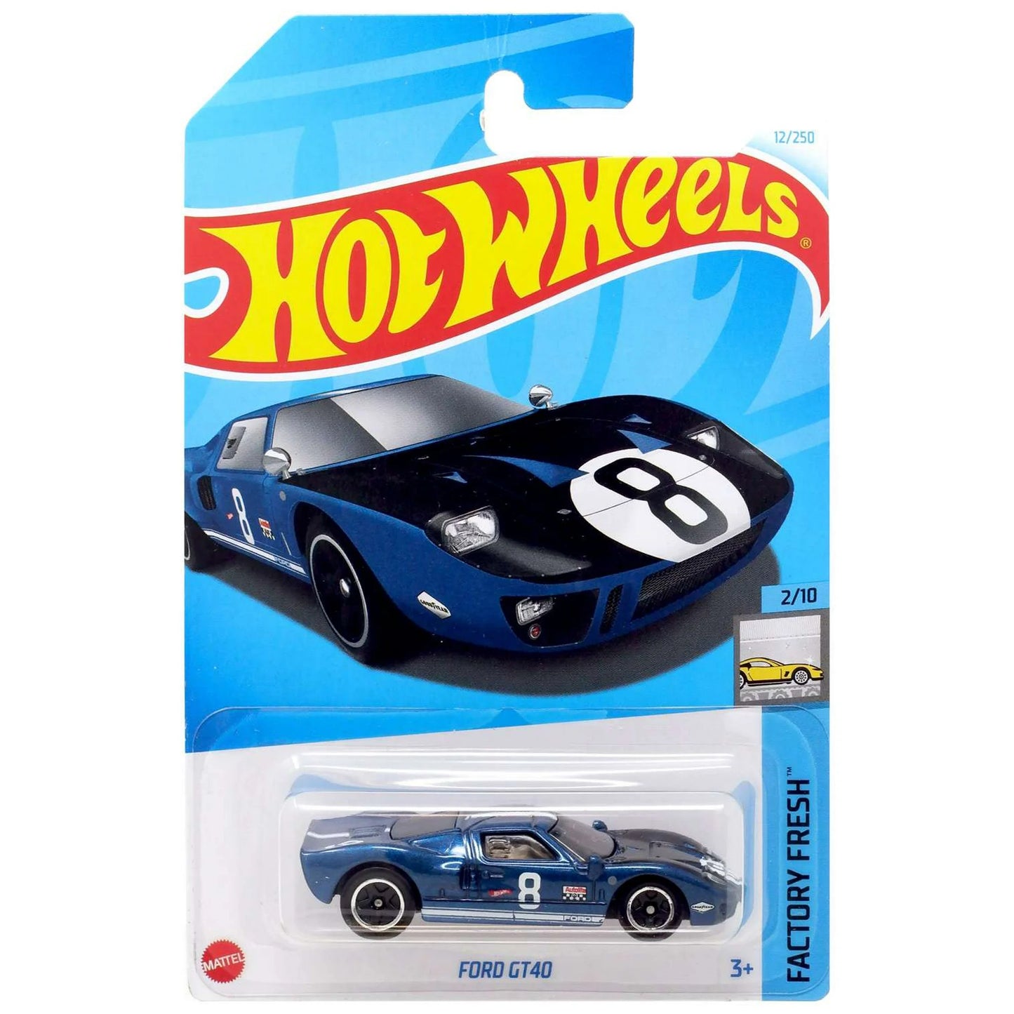 Ford GT40 2/10 #12/250, Factory Fresh Hot Wheels