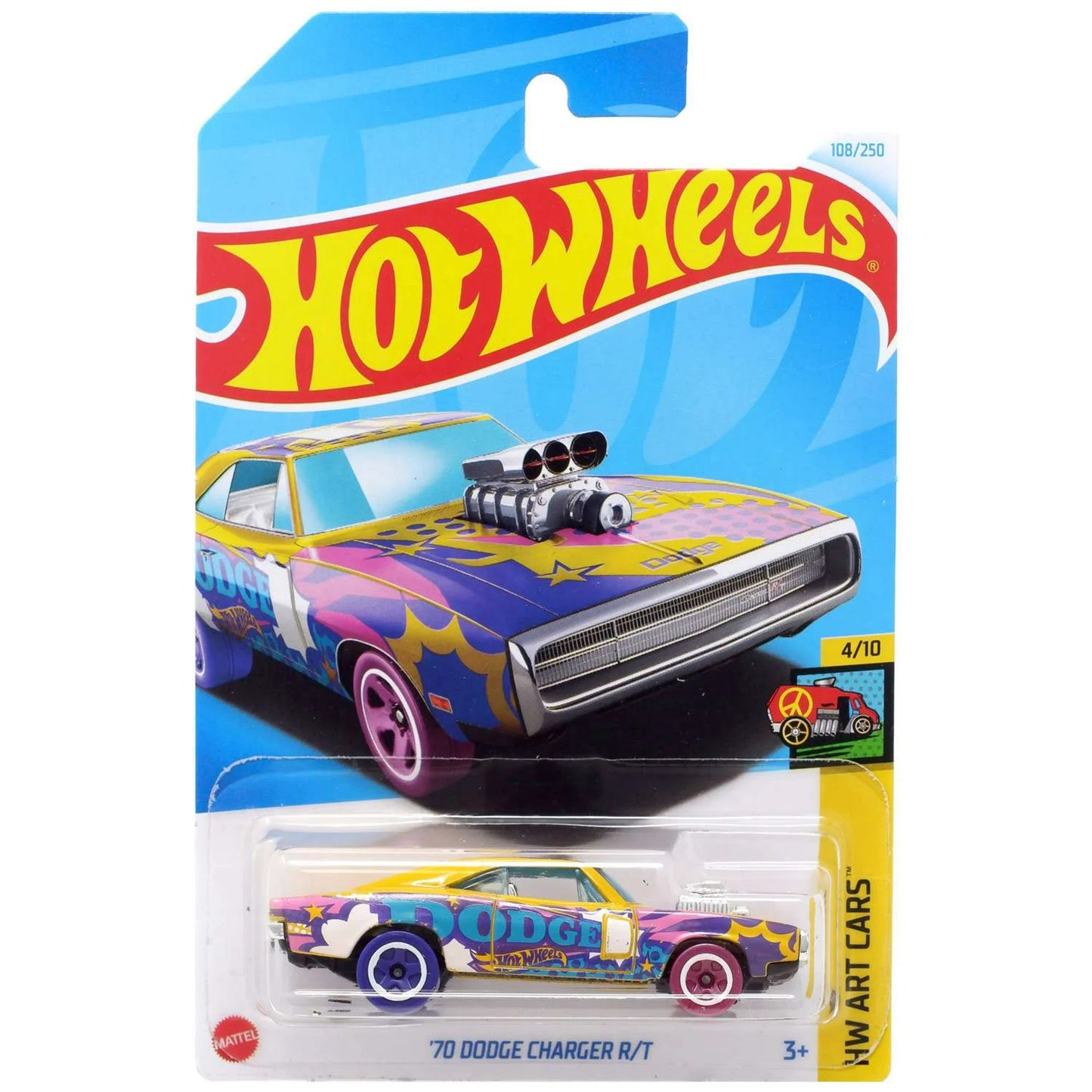 '70 Dodge Charger R/T 4/10 #108/250, HW Art Cars Hot Wheels