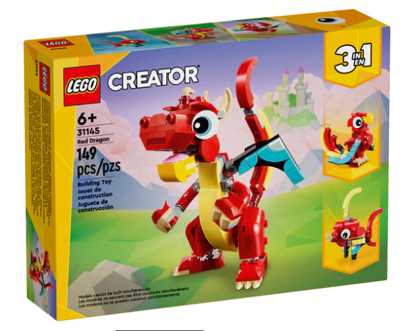 LEGO Creator 3 in 1 Red Dragon Toy 31145