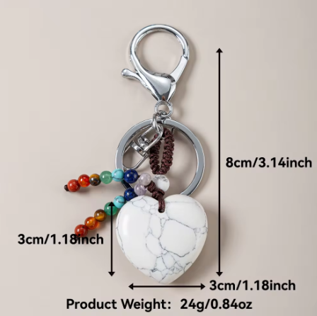 Howlite Keychain