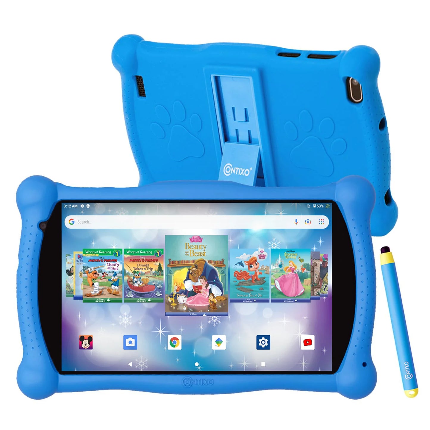 Contixo V10 Kids HD & Bluetooth 7" Tablet - 50 Disney eBooks, Kickstand & Stylus Included