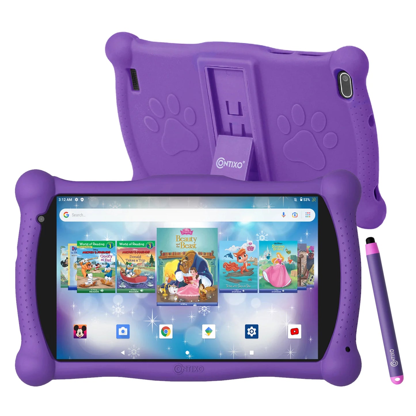 Contixo V10 Kids HD & Bluetooth 7" Tablet - 50 Disney eBooks, Kickstand & Stylus Included