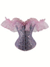 Purple Lace Sleeve corset Small