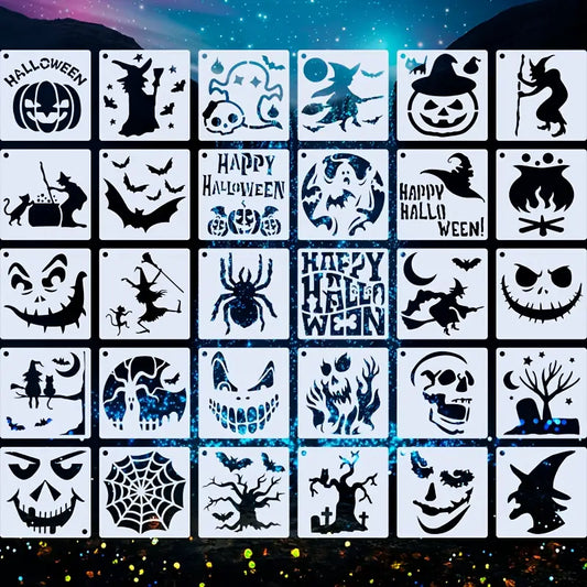 Halloween Stencils 30pcs/set 3x3 Inches Small Painting Stencils