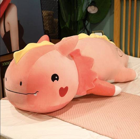 Giant Pink Lying Dinosaur Plush Toy