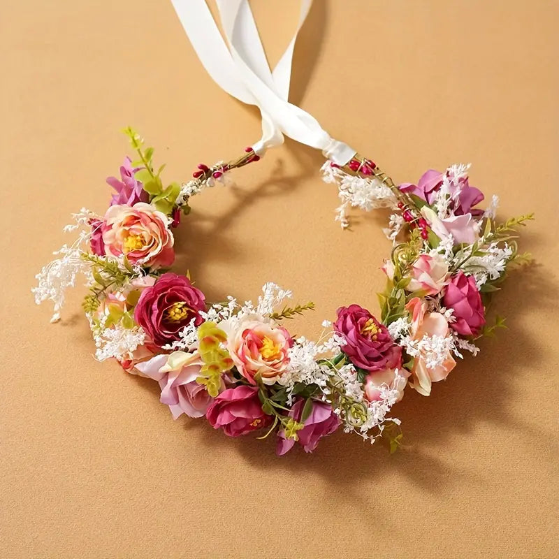 Pink Flower Crown Fasion