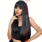 Vibrant Long Curly Synthetic Black Wig with Bangs - Perfect for Anime Cosplay & Halloween Parties