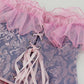 Purple Lace Sleeve corset Small