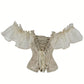 Beige Lace Sleeve Corset Small