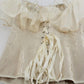 Beige Lace Sleeve Corset Small