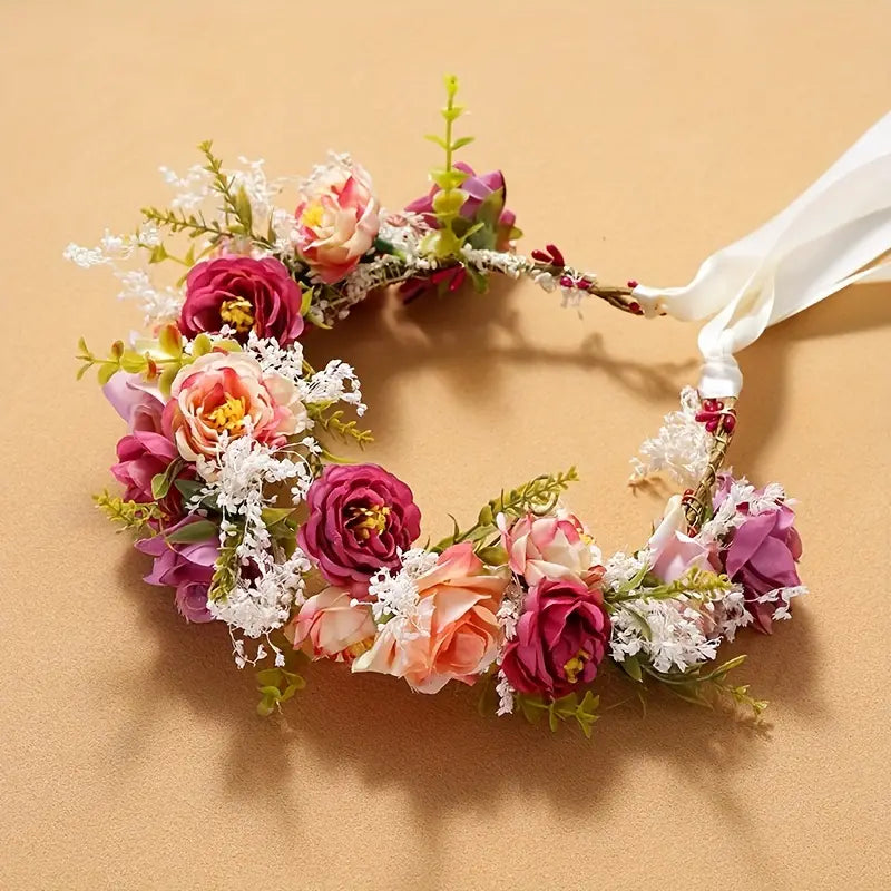 Pink Flower Crown Fasion