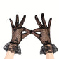 Lace Ribbon Gloves blck