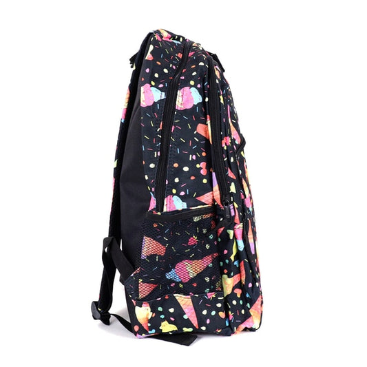 Ice Cream Pattern Black Novelty Backpack