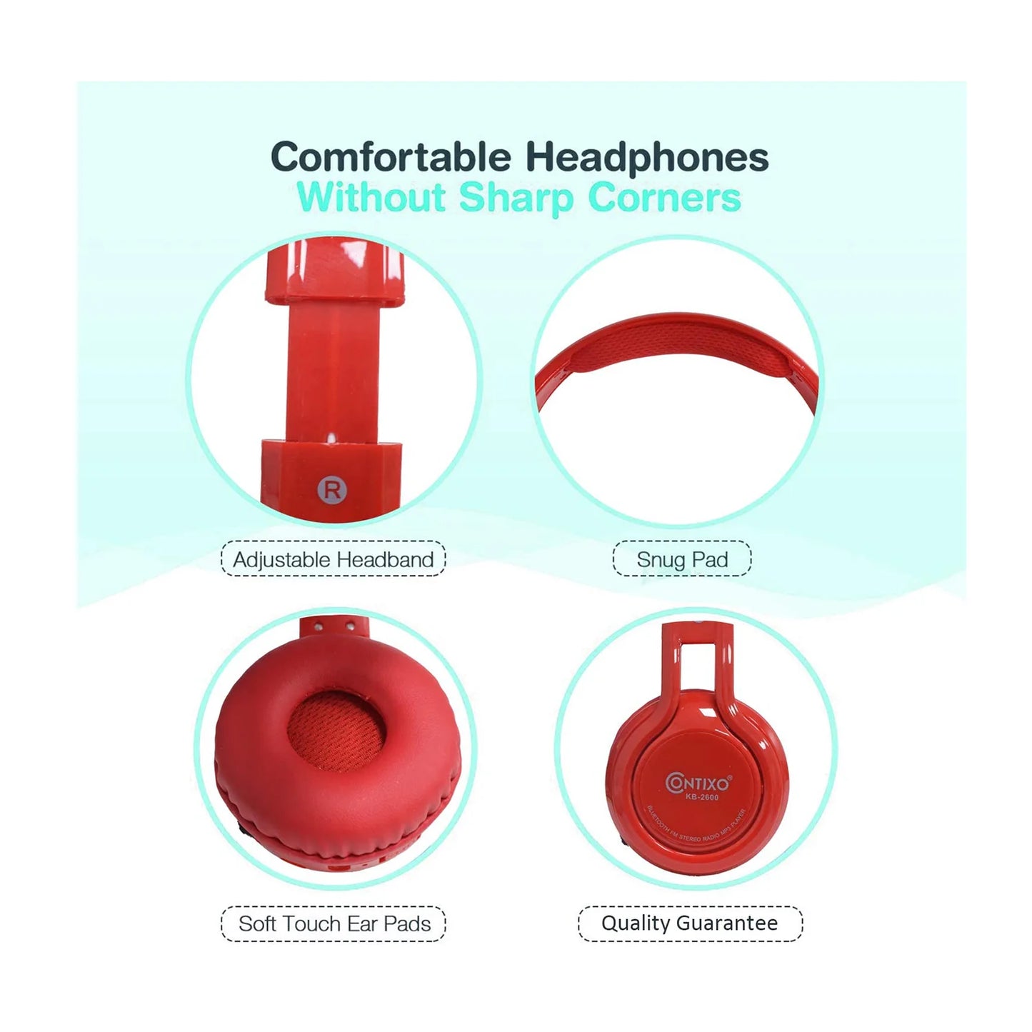 Contixo KB-2600 Kid Foldable Wireless Bluetooth Headphones