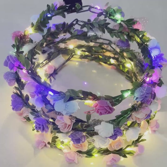 Lightup Pink And White Flower Crown